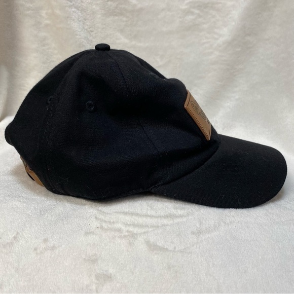 Evan Williams Bourbon Whiskey Black Cap/ Hat Leather Logo Adjustable - Picture 5 of 10